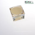 2017 Hot Selling Yellow Coating Square Acrylic Cosmetic Jar for Cream